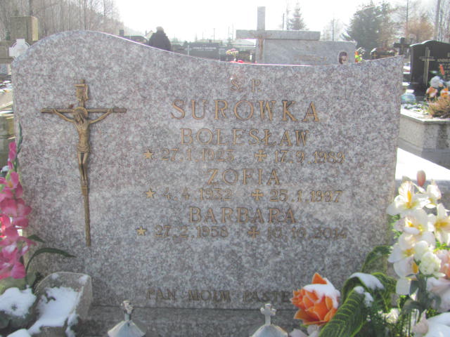 Zofia Surówka 1932 Porąbka Gmina - Grobonet - Wyszukiwarka osób pochowanych