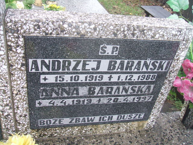 Jerzy Barański  1966 Porąbka Gmina - Grobonet - Wyszukiwarka osób pochowanych