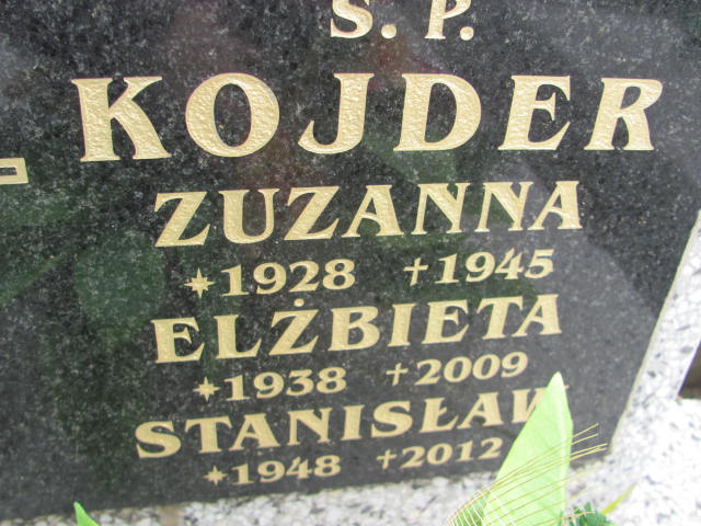 Elżbieta Kojder 1938 Porąbka Gmina - Grobonet - Wyszukiwarka osób pochowanych