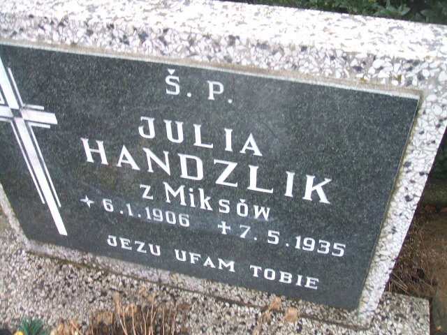 Julia Handzlik 1906 Porąbka Gmina - Grobonet - Wyszukiwarka osób pochowanych