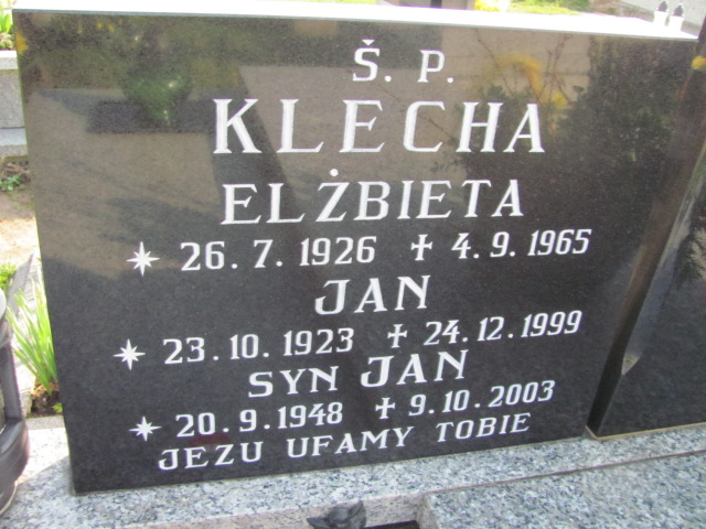 Jan Klecha 1923 Porąbka Gmina - Grobonet - Wyszukiwarka osób pochowanych