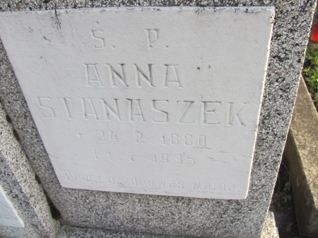 Anna Stanaszek 1880 Porąbka Gmina - Grobonet - Wyszukiwarka osób pochowanych